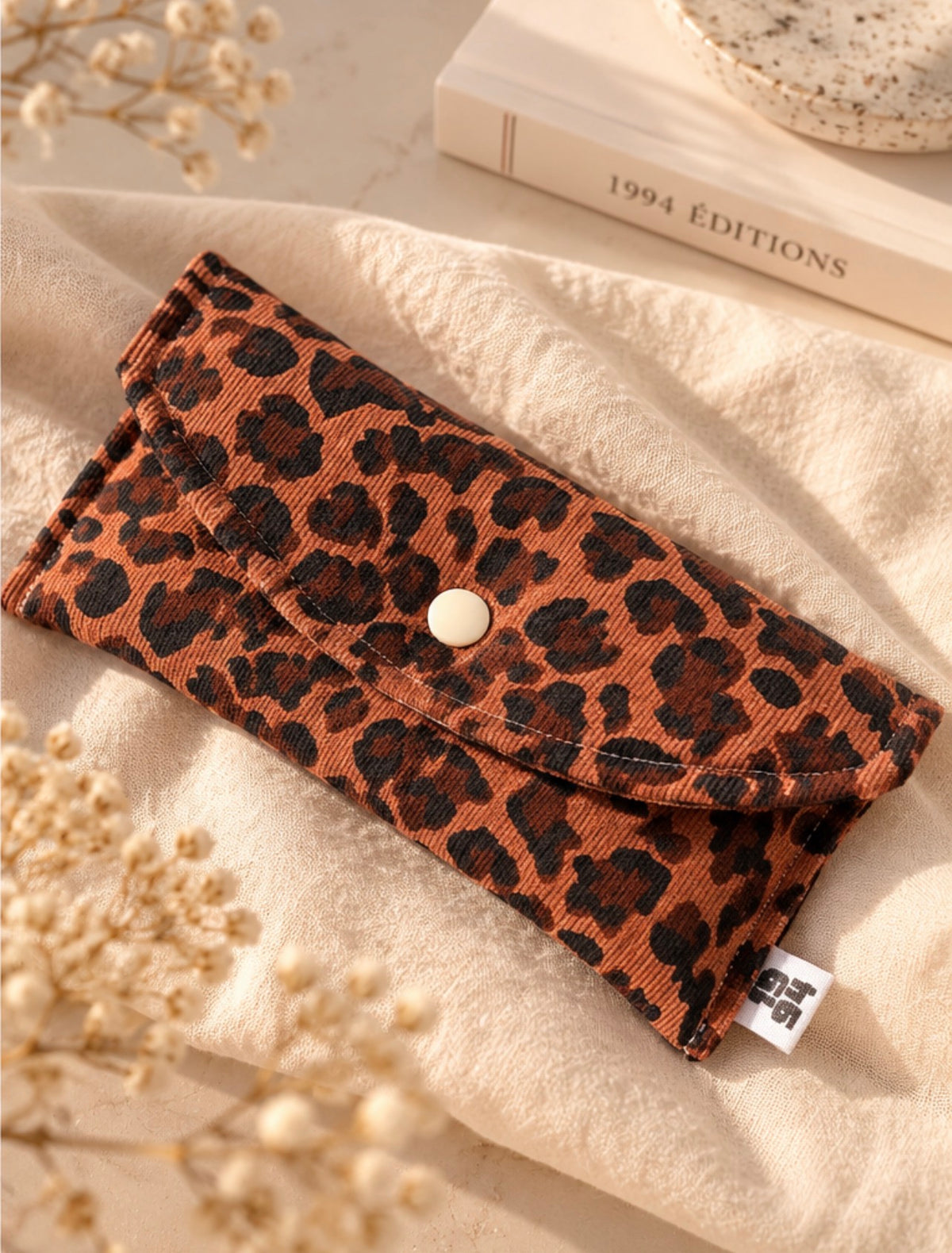 Pochette lunettes léopard