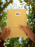 Pochettes à livres jaune à rayures