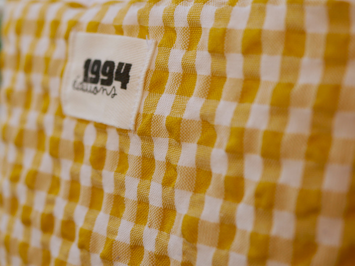 Pochette à livres vichy moutarde gaufré