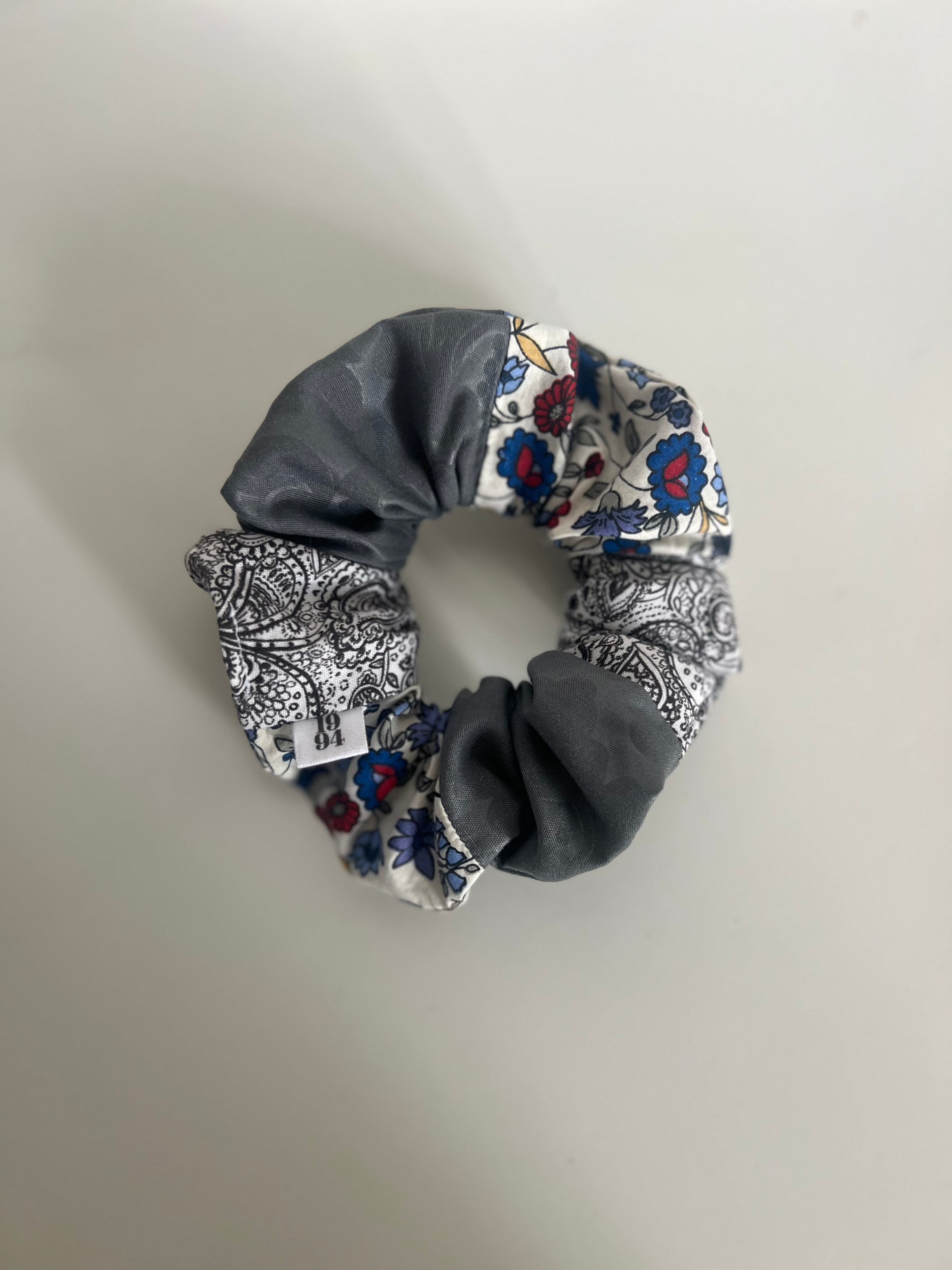 Chouchou Patchwork Gris Bleu-Rouge