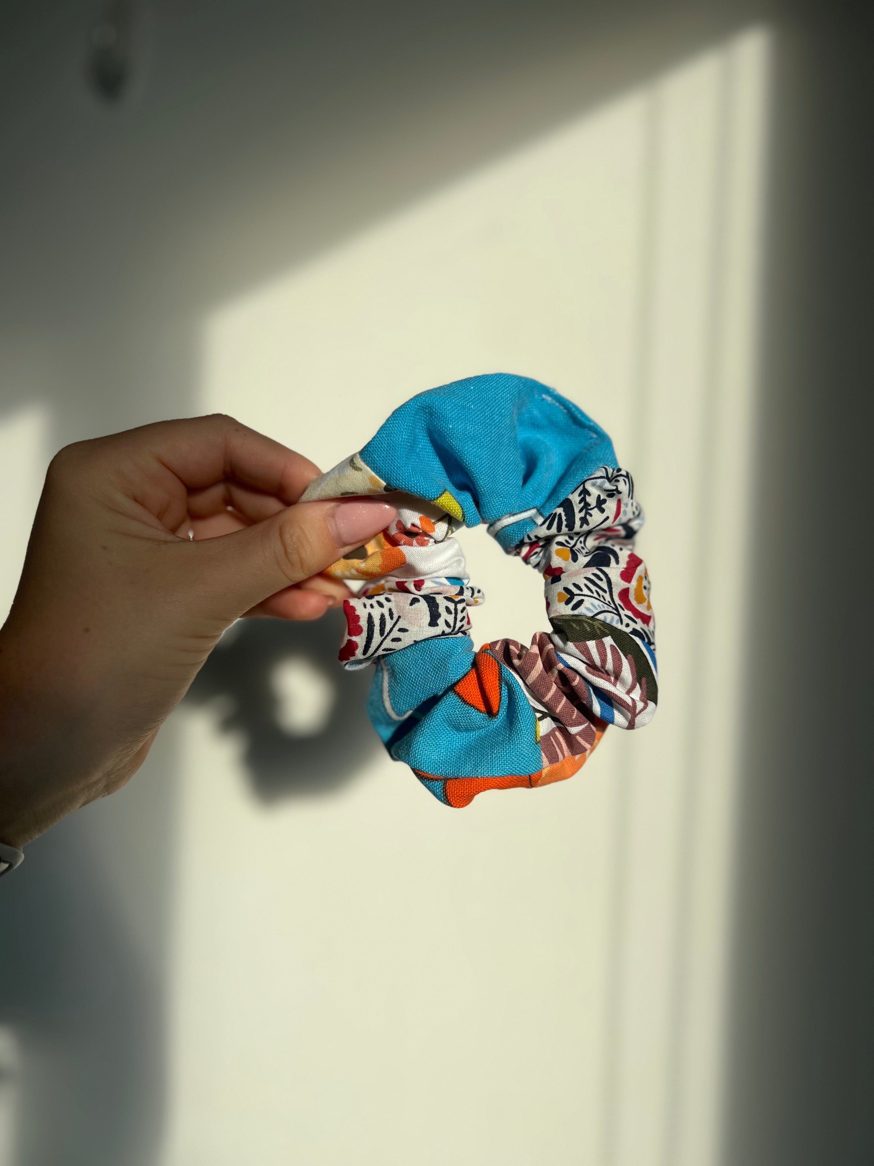 Chouchou Patchwork Bleu