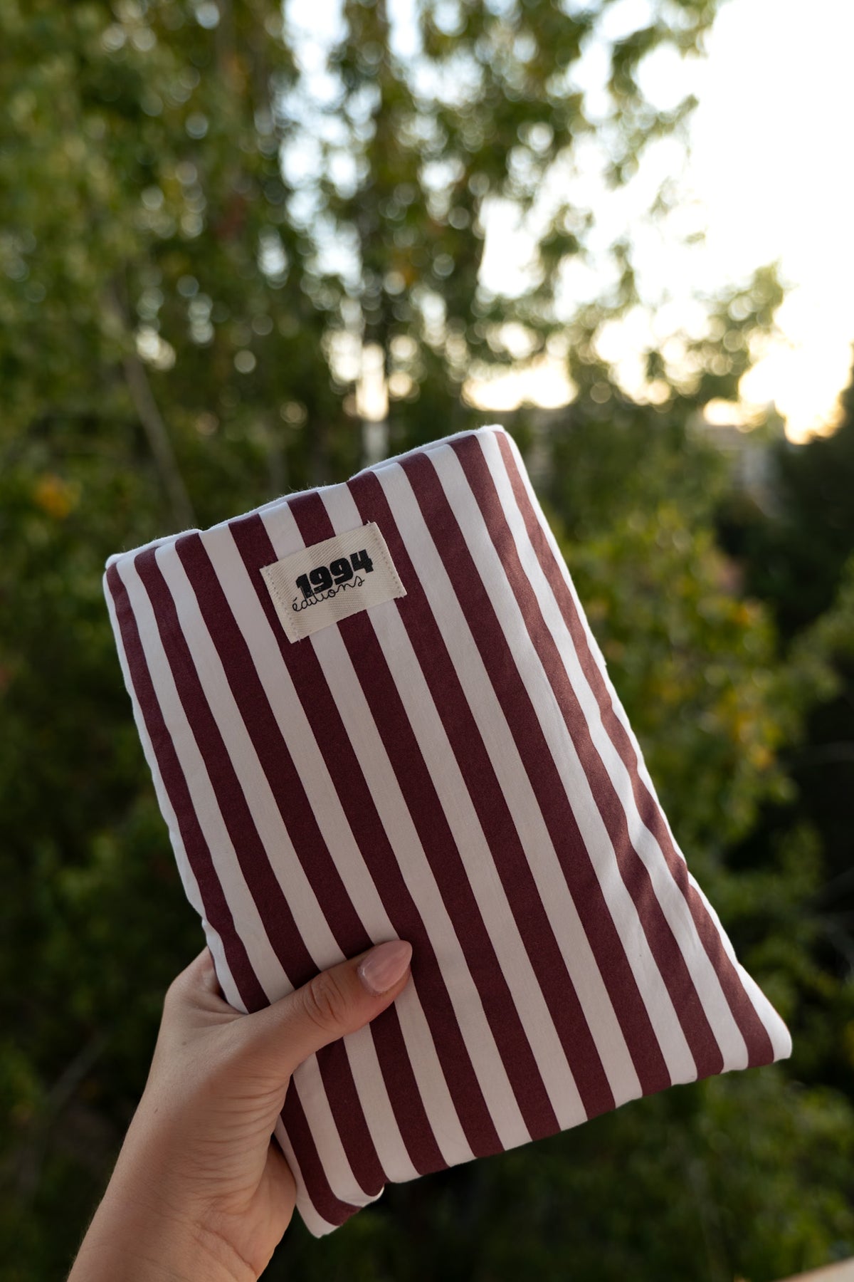 Pochettes à livres marron à rayures